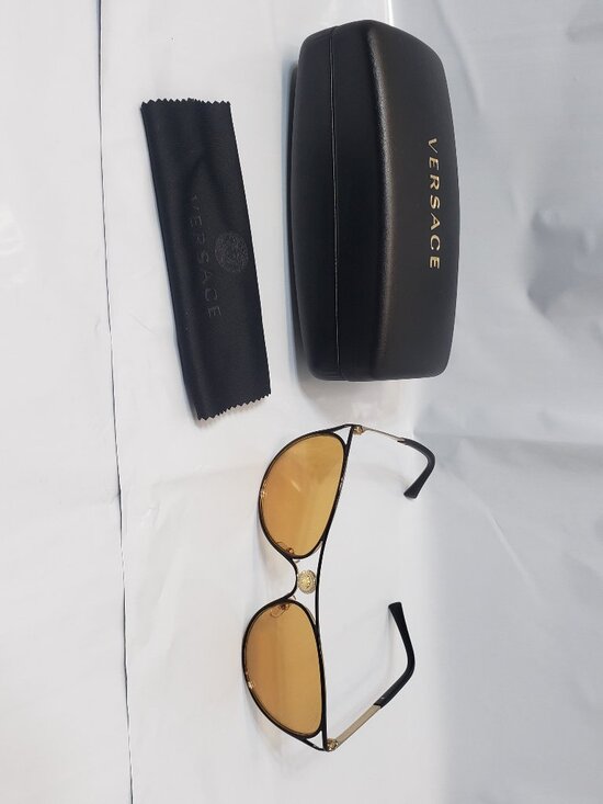Versace Sunglasses VE2237 Black/Gold – Elegant Bold Design w/case & cloth main image 7